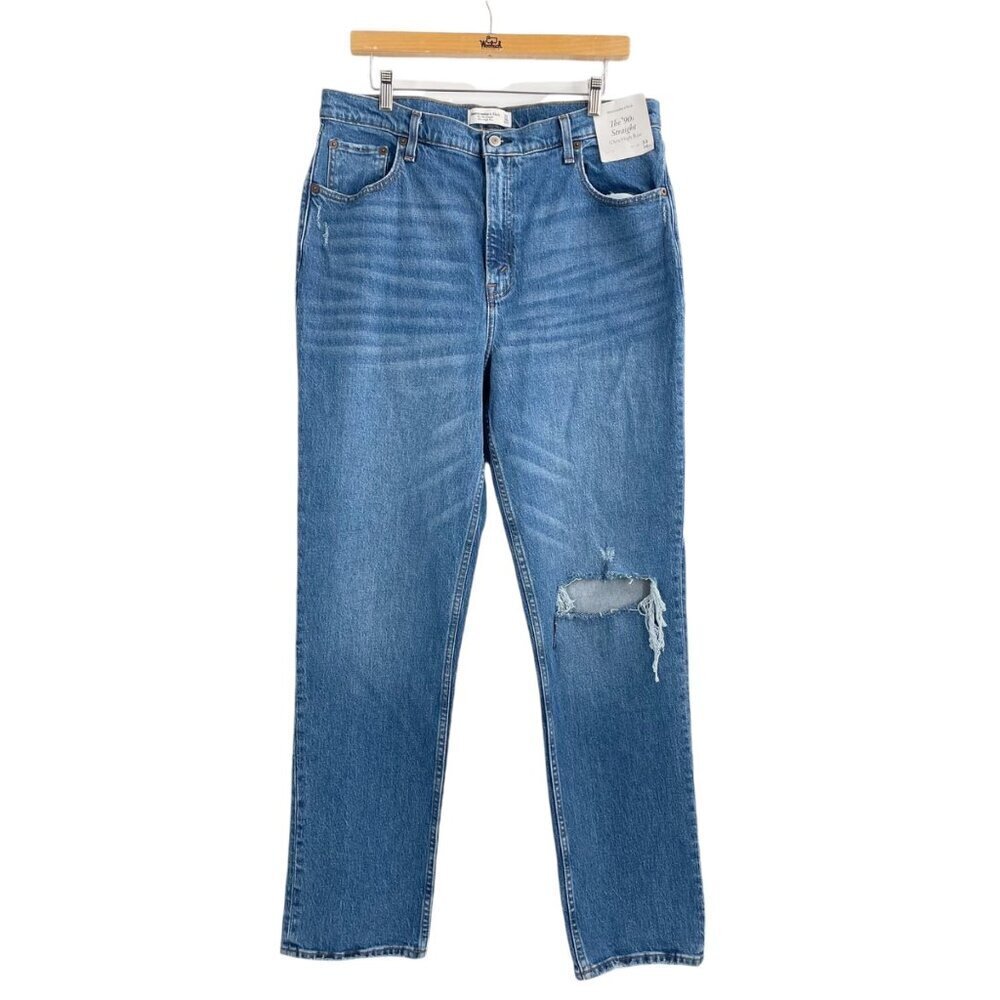 NWT Abercrombie & Fitch 90's Ultra Straight Ultra High Rise Jeans Womens Size 33